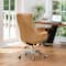 Glitzhome® Mid-Century Modern Faux Leather Adjustable High Back Swivel Office Chair